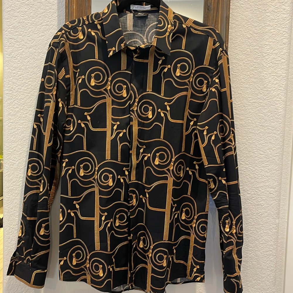 Versace button up top